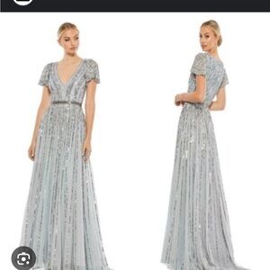 Mac Duggal Silver Asymmetrical Dress so beautiful 🤩